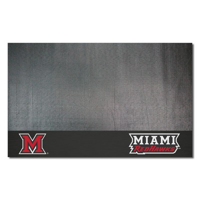 Fan Mats  LLC Miami (OH) Redhawks Vinyl Grill Mat - 26in. x 42in. Black