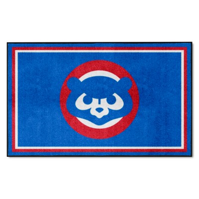 Fan Mats  LLC Chicago Cubs 4ft. x 6ft. Plush Area Rug1990 Blue