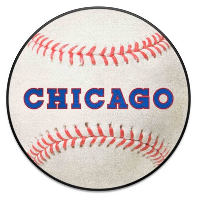 Fan Mats  LLC Chicago Cubs Baseball Mat Retro White