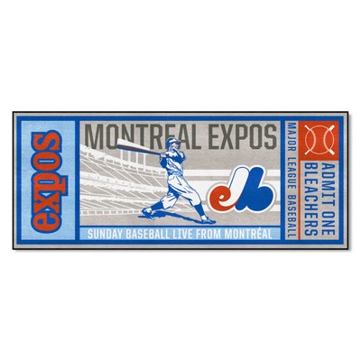Fan Mats  LLC Montreal Expos Ticket Runner Rug - 30in. x 72in. Gray