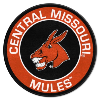 Fan Mats  LLC Central Missouri Mules Roundel Rug - 27in. Diameter Black