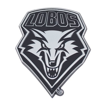 Fan Mats  LLC New Mexico Lobos 3D Chrome Metal Emblem Chrome