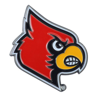 Fan Mats  LLC Louisville Cardinals 3D Color Metal Emblem Red