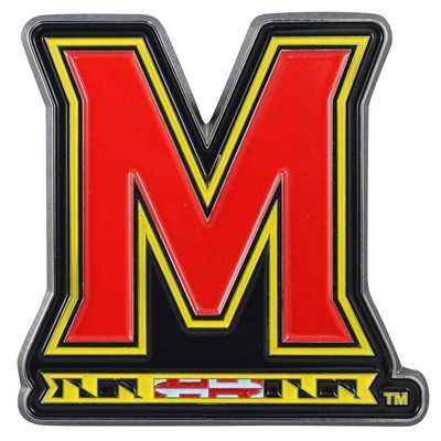 Fan Mats  LLC Maryland Terrapins 3D Color Metal Emblem Red