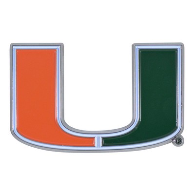 Fan Mats  LLC Miami Hurricanes 3D Color Metal Emblem Green