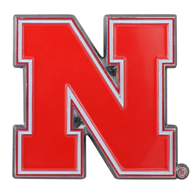 Fan Mats  LLC Nebraska Cornhuskers 3D Color Metal Emblem Red
