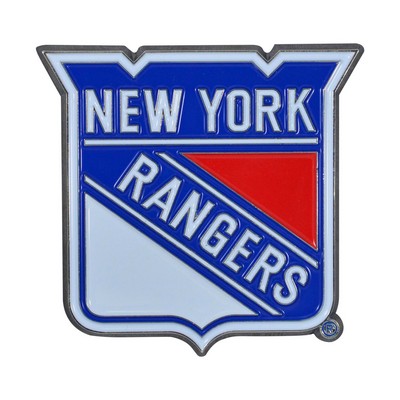 Fan Mats  LLC New York Rangers 3D Color Metal Emblem Blue