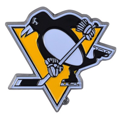 Fan Mats  LLC Pittsburgh Penguins 3D Color Metal Emblem Black