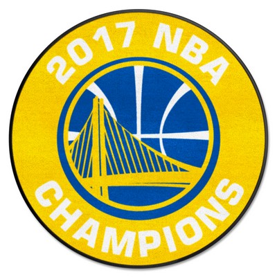 Fan Mats  LLC Golden State Warriors 2017 NBA Champions Basketball Rug - 27in. Diameter Yellow