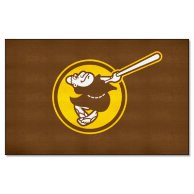 Fan Mats  LLC San Diego Padres Ulti-Mat Rug - 5ft. x 8ft. Brown and Yellow