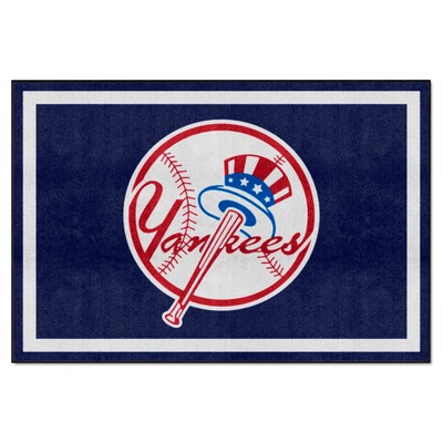 Fan Mats  LLC New York Yankees 5ft. x 8 ft. Plush Area Rug Navy