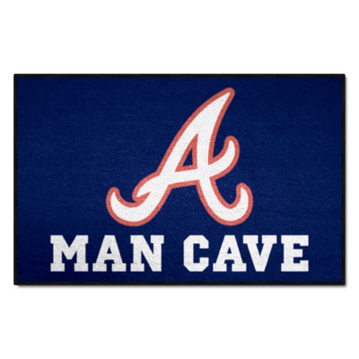 Fan Mats  LLC Atlanta Braves Man Cave Starter Mat Accent Rug - 19in. x 30in. Navy