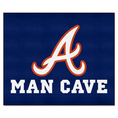 Fan Mats  LLC Atlanta Braves Man Cave Tailgater Rug - 5ft. x 6ft. Navy