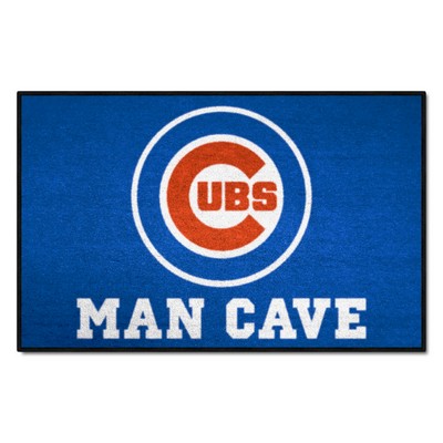 Fan Mats  LLC Chicago Cubs Man Cave Starter Mat Accent Rug - 19in. x 30in. Blue