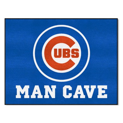 Fan Mats  LLC Chicago Cubs Man Cave All-Star Rug - 34 in. x 42.5 in. Blue