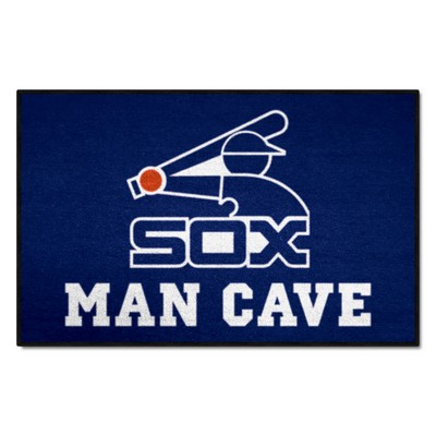 Fan Mats  LLC Chicago White Sox Man Cave Starter Mat Accent Rug - 19in. x 30in. Black