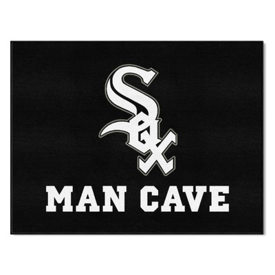 Fan Mats  LLC Chicago White Sox Man Cave All-Star Rug - 34 in. x 42.5 in. Black
