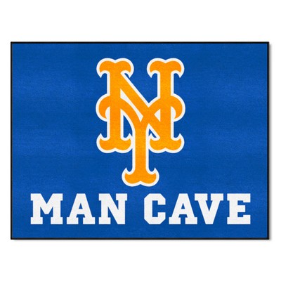 Fan Mats  LLC New York Mets Man Cave All-Star Rug - 34 in. x 42.5 in. Blue
