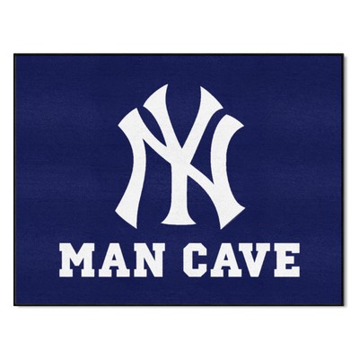 Fan Mats  LLC New York Yankees Man Cave All-Star Rug - 34 in. x 42.5 in. Navy