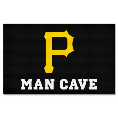 Fan Mats  LLC Pittsburgh Pirates Man Cave Ulti-Mat Rug - 5ft. x 8ft. Black