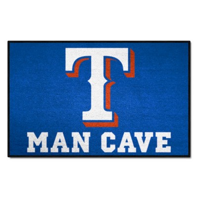 Fan Mats  LLC Texas Rangers Man Cave Starter Mat Accent Rug - 19in. x 30in. Blue