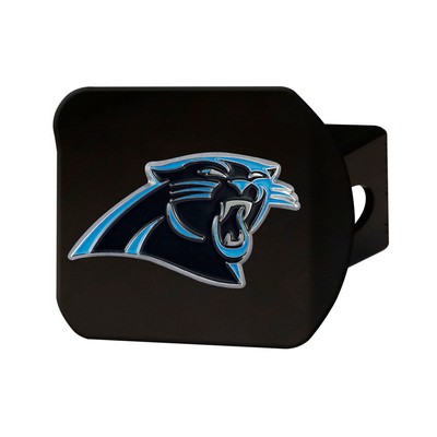 Fan Mats  LLC Carolina Panthers Black Metal Hitch Cover - 3D Color Emblem Blue