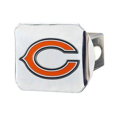 Fan Mats  LLC Chicago Bears Color Hitch Cover Chrome Orange