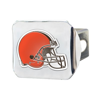Fan Mats  LLC Cleveland Browns Color Hitch Cover Chrome Chrome