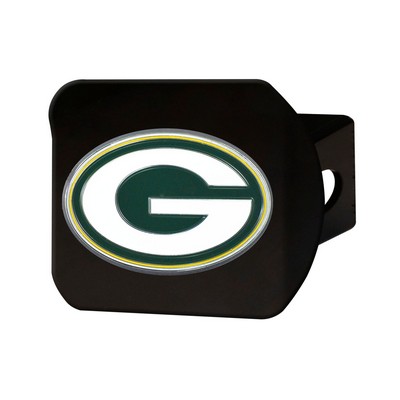 Fan Mats  LLC Green Bay Packers Black Metal Hitch Cover - 3D Color Emblem Green