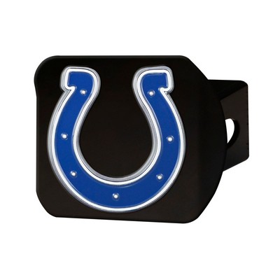 Fan Mats  LLC Indianapolis Colts Black Metal Hitch Cover - 3D Color Emblem Blue