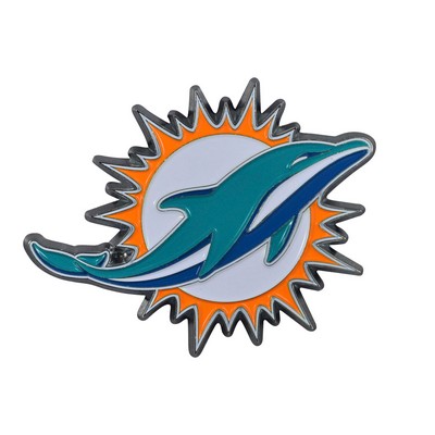 Fan Mats  LLC Miami Dolphins 3D Color Metal Emblem Aqua