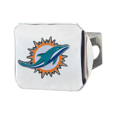 Fan Mats  LLC Miami Dolphins Color Hitch Cover Chrome Aqua