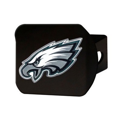 Fan Mats  LLC Philadelphia Eagles Black Metal Hitch Cover - 3D Color Emblem Green