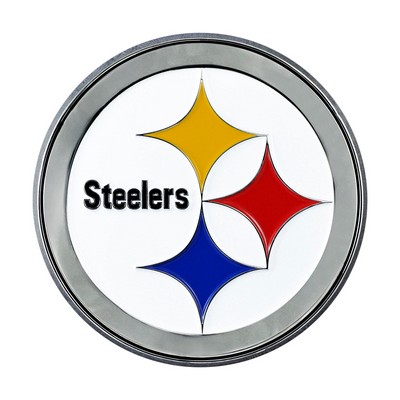 Fan Mats  LLC Pittsburgh Steelers 3D Color Metal Emblem White