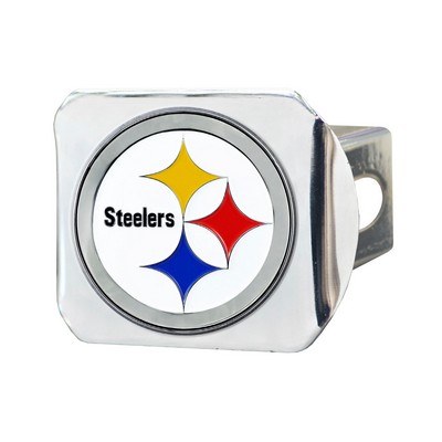 Fan Mats  LLC Pittsburgh Steelers Color Hitch Cover Chrome White