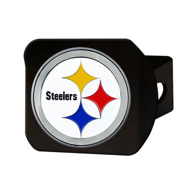 Fan Mats  LLC Pittsburgh Steelers Color Hitch Cover Black White
