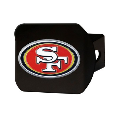 Fan Mats  LLC San Francisco 49ers Black Metal Hitch Cover - 3D Color Emblem Red