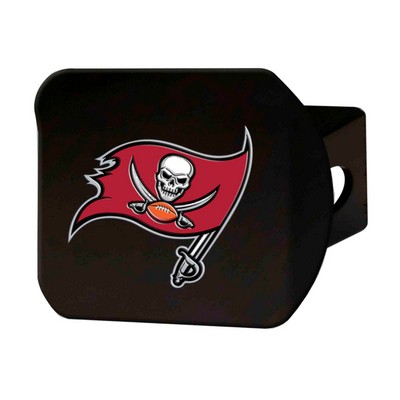 Fan Mats  LLC Tampa Bay Buccaneers Black Metal Hitch Cover - 3D Color Emblem Red