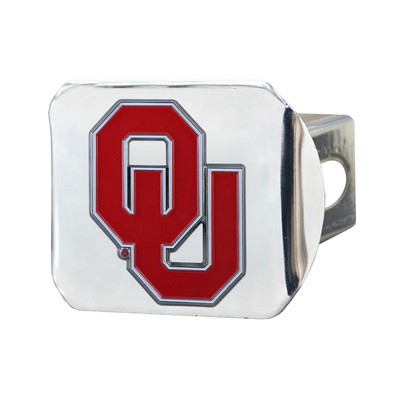 Fan Mats  LLC Oklahoma Sooners Color Hitch Cover Chrome Chrome