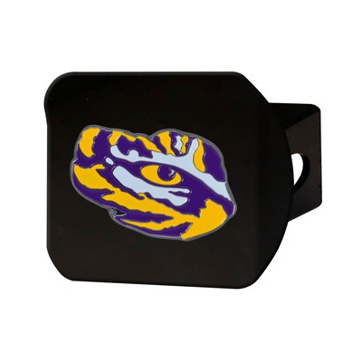 Fan Mats  LLC LSU Tigers Black Metal Hitch Cover - 3D Color Emblem Purple