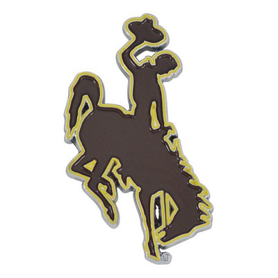 Fan Mats  LLC Wyoming Cowboys 3D Color Metal Emblem Brown