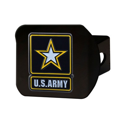 Fan Mats  LLC U.S. Army Black Metal Hitch Cover - 3D Color Emblem Gray