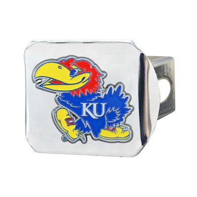 Fan Mats  LLC Kansas Jayhawks Color Hitch Cover Chrome Chrome