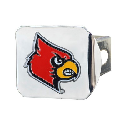 Fan Mats  LLC Louisville Cardinals Hitch Cover - 3D Color Emblem Chrome