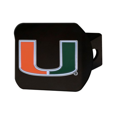 Fan Mats  LLC Miami Hurricanes Color Hitch Cover Black Green