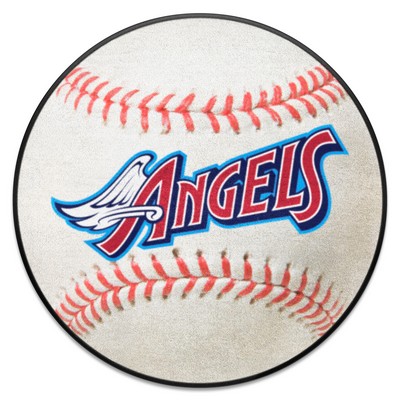 Fan Mats  LLC Anaheim Angels Baseball Rug - 27in. Diameter 1997 Retro Logo White