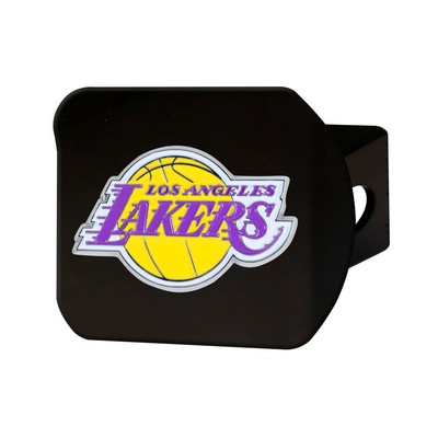 Fan Mats  LLC Los Angeles Lakers Black Metal Hitch Cover - 3D Color Emblem Purple