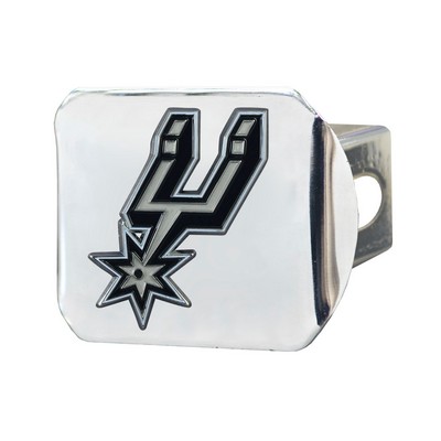 Fan Mats  LLC San Antonio Spurs Color Hitch Cover Chrome Chrome