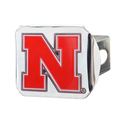 Fan Mats  LLC Nebraska Cornhuskers Hitch Cover - 3D Color Emblem Chrome
