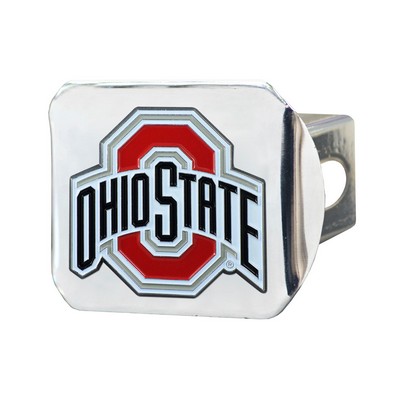 Fan Mats  LLC Ohio State Buckeyes Hitch Cover - 3D Color Emblem Chrome